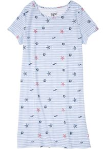 Kurzes Nachthemd aus reiner Baumwolle in blau, Grösse 56/58 (3XL), 100% Baumwolle, bonprix