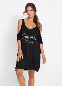 Transparentes Strandkleid aus Viskose in schwarz, Grösse 36/38 (S), bonprix