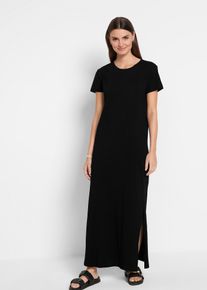 Maxikleid aus reiner Baumwolle in schwarz, Grösse 36/38 (S), 100% Baumwolle, bonprix