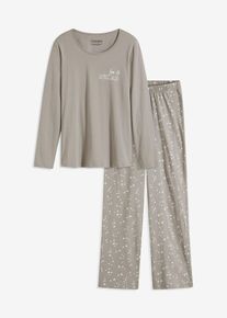 Pyjama in grau, Grösse 36/38 (S), 100% Baumwolle, bonprix