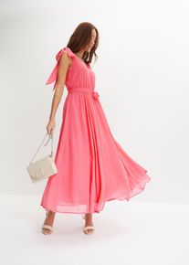Chiffonkleid mit Schleifendetails in pink, Grösse 44, bonprix