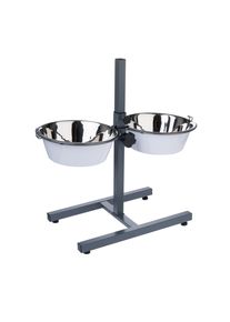TIAKI Doppelnapf mit verstellbarem Ständer 2x 2650ml, 25cm Hundenapf
