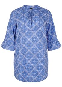 ZIZZI Tunika 'Mavita' Damen Gr&ouml;&szlig;e 7XL/8XL blau / wei&szlig;