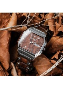 Holzkern Holzuhr Gaudí (Walnuss/Walnuss), Unisex, Naturholz
