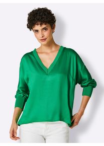 CREATION L PREMIUM Witt Damen Langarmbluse mit Fledermaus-&Auml;rmeln, grasgr&uuml;n, Gr&ouml;&szlig;e 40, 100% Modal