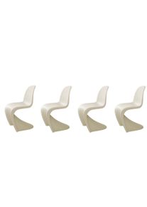Panton Chair Kunststoff Stuhl Beige Vitra SPECIAL VERSION 4-er Set