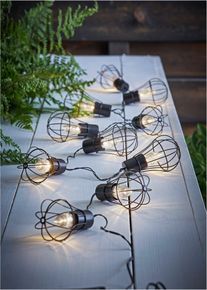 Solar Lichterkette mit 10 Lampen in schwarz | Onesize | bonprix
