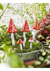 Gartenstecker Fliegenpilze (5-tlg.Set) in rot | Onesize | bonprix