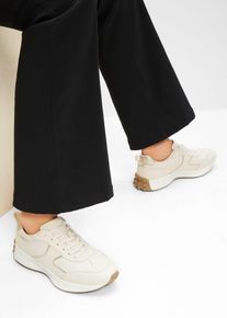 Sneaker mit Metallic-Details in beige, Grösse 38, bonprix