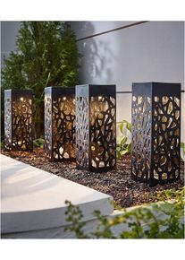 Solar Gartenstecker Ornamente (4er Pack) in schwarz | Onesize | bonprix