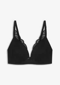 Schalen-BH ohne Bügel mit Baumwolle in schwarz, Grösse 90A, 95% Baumwolle, bonprix