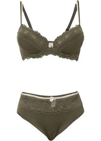 Schalen BH mit Bügel+Panty (2-tlg.Set) in grün, Grösse 70C (36/38), bonprix