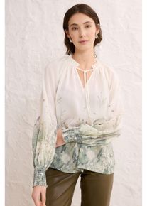 Bluse mit Seidenanteil in weiss, Grösse 40, bonprix