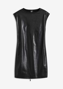 Kleid aus Wetlook mit Reißverschluss in schwarz, Grösse 44/46 (L), bonprix