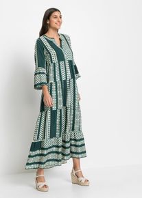 Maxikleid aus fließender Viskose in petrol, Grösse 38, bonprix