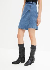 Jeansrock Mid Waist gewickelt in blau, Grösse 42, bonprix