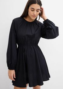 Blusenkleid aus reiner Bio-Baumwolle in schwarz, Grösse 34, 100% Baumwolle, bonprix
