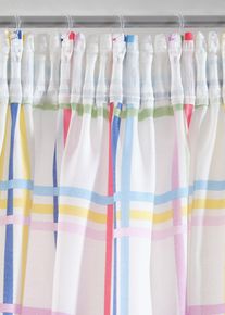 Gardine aus recyceltem Polyester mit Karo Druck (1er Pack) in bunt | 225x135 cm | bonprix