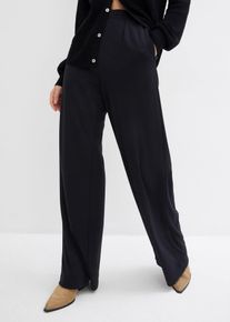 Palazzo-Hose aus bequemen Punto di Roma in schwarz | Grösse 44 | bonprix