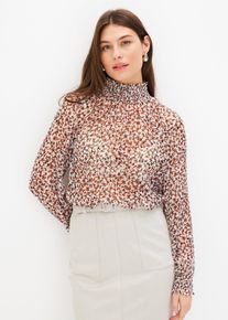 Chiffon-Bluse in weiss, Grösse 48, bonprix