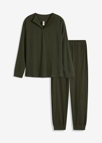 Oversized Loungewear Hausanzug aus weicher Rippe in grün, Grösse 48/50 (XL), bonprix