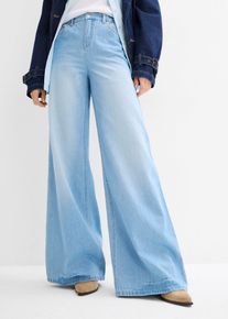 Wide-Leg-Jeans High Waist Full Length Bequembund in blau, Grösse 34, 100% Baumwolle, bonprix