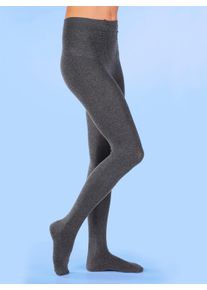 Hudson Witt Damen Strick-Strumpfhose, grau-meliert, Größe 47-49, 90% Baumwolle, 8% Polyamid, 2% Elasthan