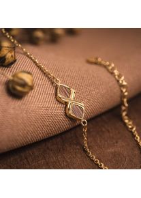 Holzkern Armbänder Damen Gold und Walnuss