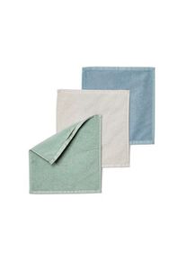 Tchibo - 3 serviettes cosmétiques en microfibre - vert/bleu