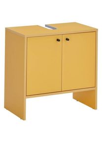 Mid.you Waschbeckenunterschrank , Gelb , Kunststoff , 60x60x35 cm , Made in EU , stehend , Badezimmer, Badezimmerschränke, Waschbeckenunterschränke