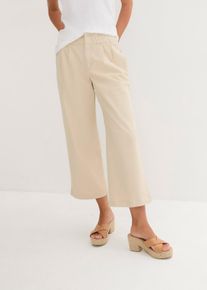 Wide Leg Jeans High Waist Bequembund in beige, Grösse 44, 97% Baumwolle, bonprix