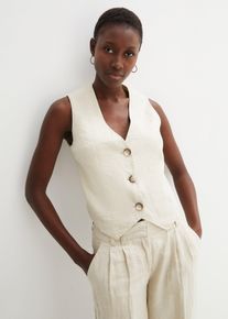 Weste aus reinem Leinen in beige, Grösse 54, bonprix
