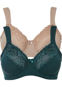 Minimizer-BH mit gepolsterten Trägern (2er Pack) in grün, Grösse 95C, bonprix