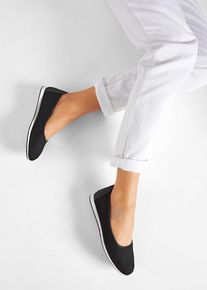 Komfort-Ballerinas mit Stretch-Fit in schwarz, Gr&ouml;sse 43, bonprix