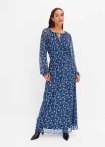 bedrucktes Mesh-Maxikleid in schwarz, Grösse 44/46 (L), bonprix