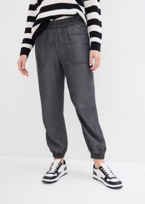 Schlupfhose aus fließendem Lyocell in schwarz, Grösse 40, bonprix