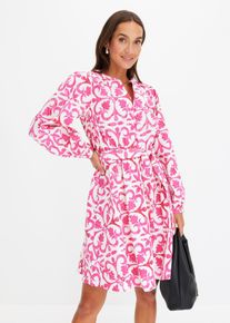 bedrucktes Kleid in pink, Grösse 52, 100% Baumwolle, bonprix