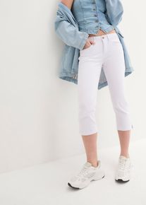 Slim Fit Jeans Mid Waist cropped in weiss, Grösse 44, 97% Baumwolle, bonprix
