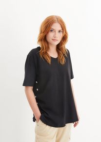 Weites T-Shirt aus Bio-Baumwolle in schwarz, Grösse 36/38 (S), 100% Baumwolle, bonprix