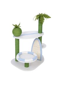 TIAKI Kratzbaum Surfer grün / weiß / blau für Katzen