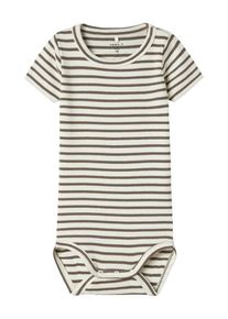 name it, Gar&ccedil;ons Barboteuse / body 'NBNBani', chocolat / blanc