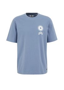 WE Fashion, Hommes T-Shirt, bleu fumé / blanc