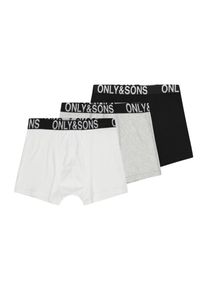 Only & Sons Junior Boxershorts 'OSJFITZ' Jungen Gr&ouml;&szlig;e 158/164 grau / schwarz / wei&szlig;