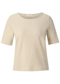 Alma & Lovis Damen-Glitzershirt Kurzarm Natur M