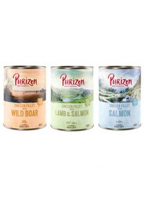 12x 400g Adult getreidefrei Mix (3 Sorten) Purizon Nassfutter für Katzen