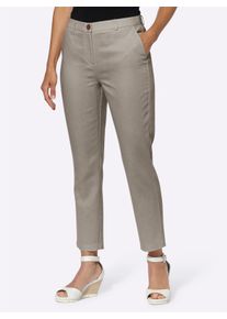 WITT Damen Leinenhose mit Jacquard-Muster, schlamm, Größe 23, 80% Viskose, 20% Leinen