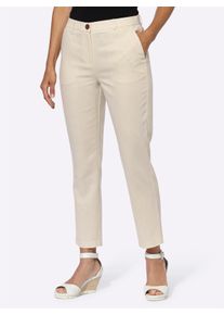 WITT Damen Leinenhose mit Jacquard-Muster, sand, Größe 19, 80% Viskose, 20% Leinen