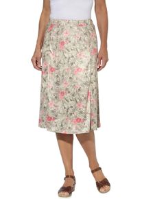 Damen Jerseyrock ecru-khaki-bedruckt