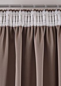 Rideaux occultants textur&eacute;s (2 pces) en marron245x130 cm, bonprix