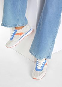 Sneaker mit Mesh-Einsatz in beige, Grösse 37, bonprix